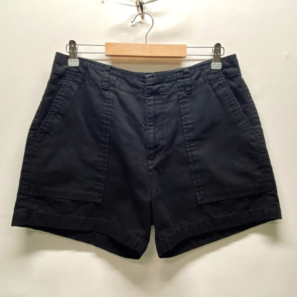 Calvin Klein Twill Chino Shorts‎ Women's 12 Black 4" Inseam Flat Front Pockets